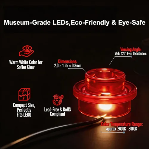 Vista 3 de Vaodest Kit de luces LED compatible con el casco Lego Barad-dûr Sauron 11373, luces de modelo de construcción con diseño de cable oculto, juego