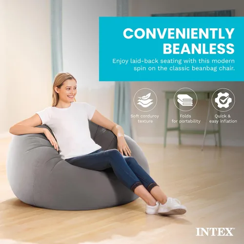 Vista 4 de Intex Bolsa silla inflable, 42" x 41" x 27," Beige