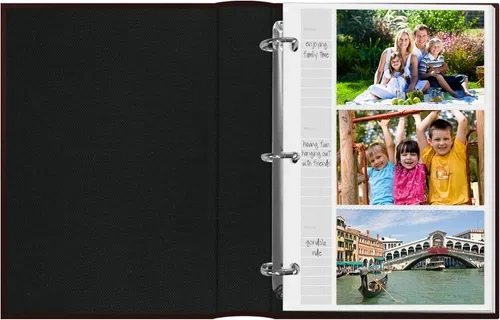 Vista 3 de Pioneer Photo - Álbum de fotos con 204 bolsillos para impresiones de 4 x 6 pulgadas, cuero regenerado burdeos con cubierta dorada