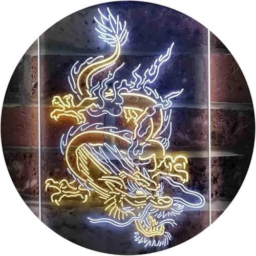 Vista 14 de ADVPRO Hombre Dragón Chino Cueva Garaje Tatuaje Dual Color LED Neon Sign Azul y Rojo 8 x 12 pulgadas st6s23-i3780-br