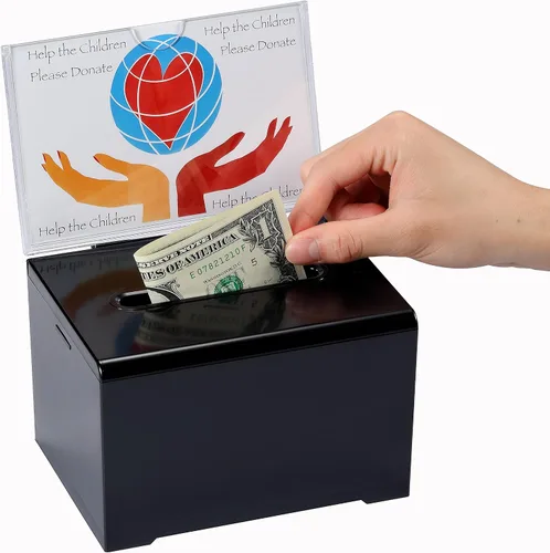 Vista 7 de Adir - Caja de sugerencias con ranura y candado, caja de donación acrílica para recaudación de fondos, caja de dibujo para rifa, caja de recaudación