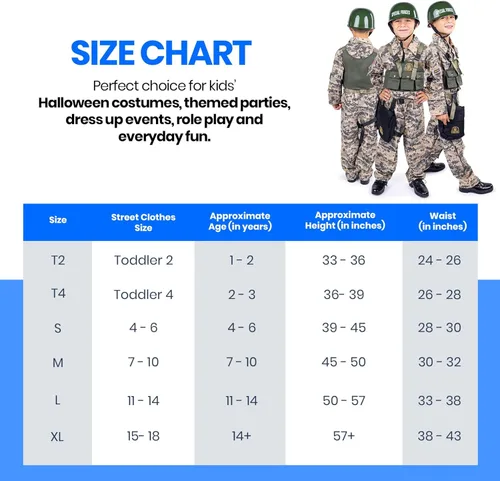 Vista 7 de Dress-Up-America - Disfraz de soldado para niños y niñas Disfraz de las Fuerzas Especiales de EE.UU. para niños