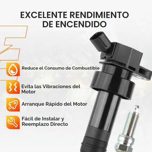 Vista 2 de Coil Pack UF652 - Juego de bujías de iridio para Soul Accent Rio Veloster