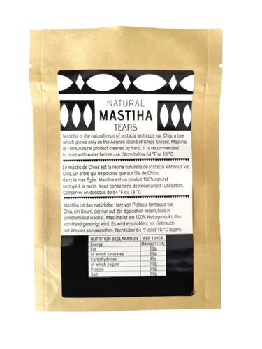 Vista 2 de Chios Mastiha Tears - Paquetes de masilla griega 100% natural de cultivadores de masilla (lágrimas medianas de 0.88 oz)