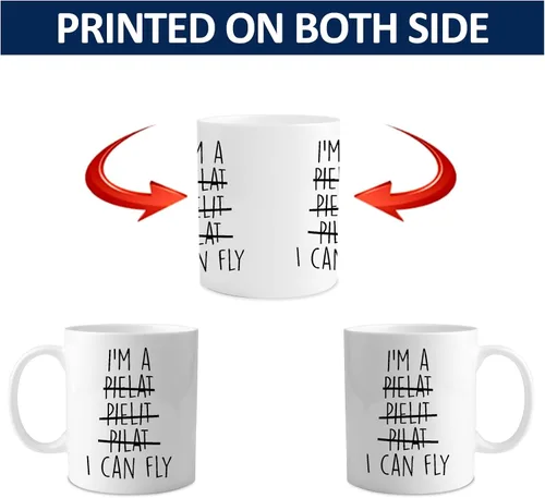 Vista 7 de Aurahouse Divertidos regalos de aviación de piloto para hombres y mujeres, taza con la frase "I Can Fly", regalo de piloto de aviones para niños