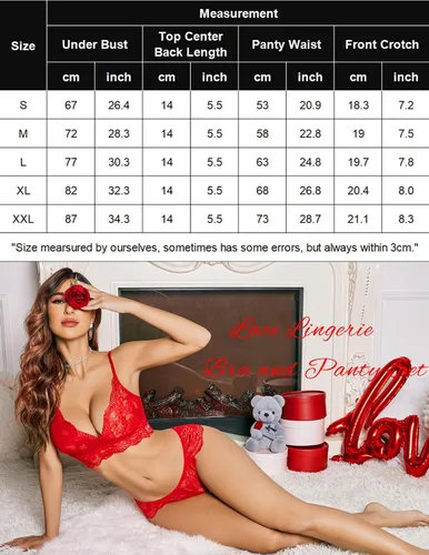 Vista 6 de ADOME - Conjunto de brasier y pantaleta de encaje, para mujer