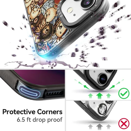 Vista 2 de Compatible para iPhone 11 Funda Bonita Estética - Funda de Teléfono Duradera de Moda Divertida - Diseño de Cubierta con Estampado de Patrón de Oso