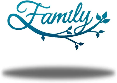 Vista 9 de Riverside Designs Family Cursive Word - Letrero de metal con letras en cursiva para decoración de pared