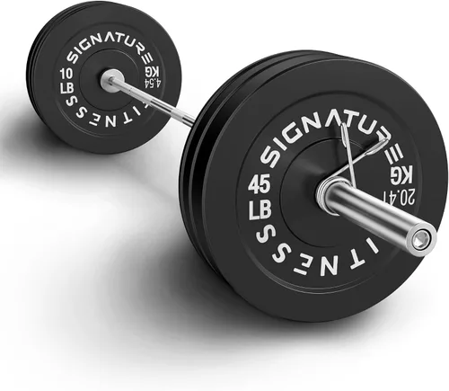 Vista 29 de Juego de placas olímpicas de amortiguación Fitvids, placas de peso de 2" para entrenamiento de fuerza y levantamiento de pesas, París o juego