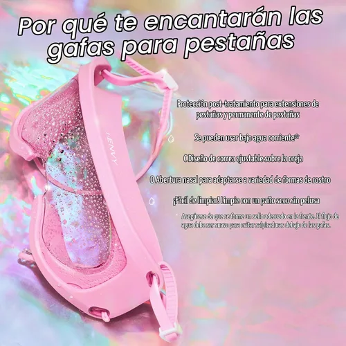 Vista 3 de i•ENVY Protector de pestañas con correas para las orejas, protección impermeable antivaho para extensión de pestañas, levantamiento, pestañas
