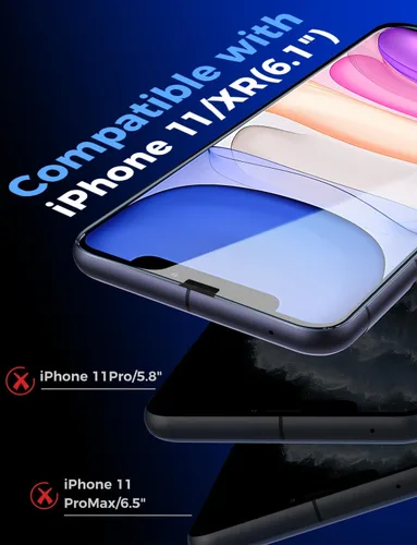 Vista 2 de MAGIC JOHN - Protector de pantalla para iPhone 11 / iPhone XR, fácil instalación