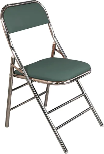 Vista 17 de QQXX Silla plegable con asiento acolchado de piel sintética, silla plegable portátil de metal con respaldo, silla de oficina básica, silla de Negro