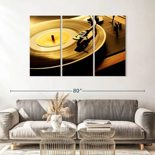 Vista 52 de Elephant Stock BW - Reproductor de discos de vinilo para pared, lienzo horizontal, decoración de pared de sala de estar de 3 piezas, impresión