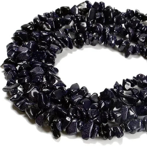 Vista 13 de Cuentas de piedras preciosas naturales de finchenita de azurita de 0.315 a 0.315 pulgadas, cristales curativos, pulseras de cintura, kit de collar