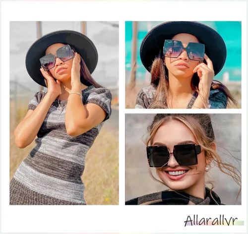Vista 4 de Allarallvr Gafas de sol cuadradas de gran tamaño para mujer gafas de sol Tetro de moda para mujer gafas de sol AR82009