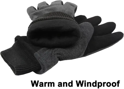 Vista 3 de OZERO Winter Gloves Deerskin Suede Leather and Insulated Polar Fleece Water Resistant Thermal Gifts for Men and Women