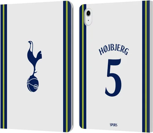 Vista 12 de Head Case Designs Officially Licensed Tottenham Hotspur F.C. Cristian Romero 2022/23 Players Home Kit Leather Wallet Case Compatible with Apple iPad