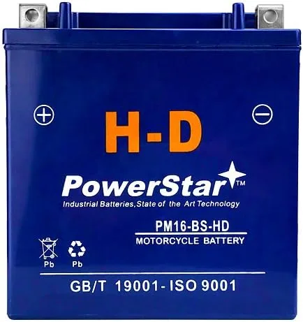 Vista 2 de PowerStar YTX16-BS - Batería de ATV resistente para Suzuki 500cc LT-A500F Vinson 4WD