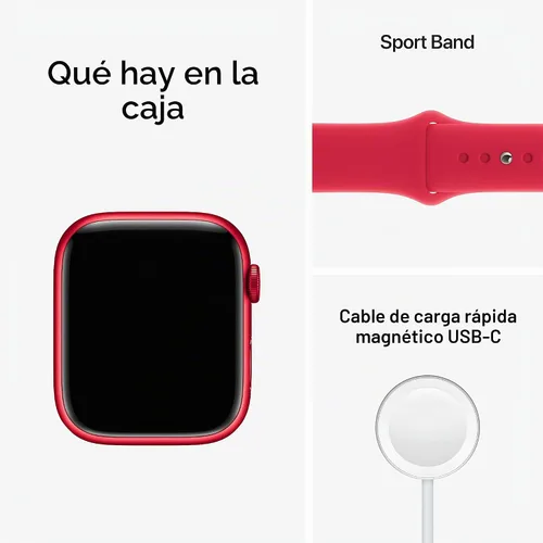 Vista 6 de Apple Watch Series 8 [GPS + Cellular 45mm] Reloj inteligente con caja de aluminio ROJA (PRODUCTO)RED con correa deportiva ROJA (PRODUCTO)RED-S/M.