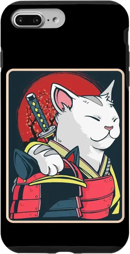 Vista 12 de Arte de gato japonés para iPhone 16 - Espada Katana - Anime Ninja Cat - Funda Catzilla