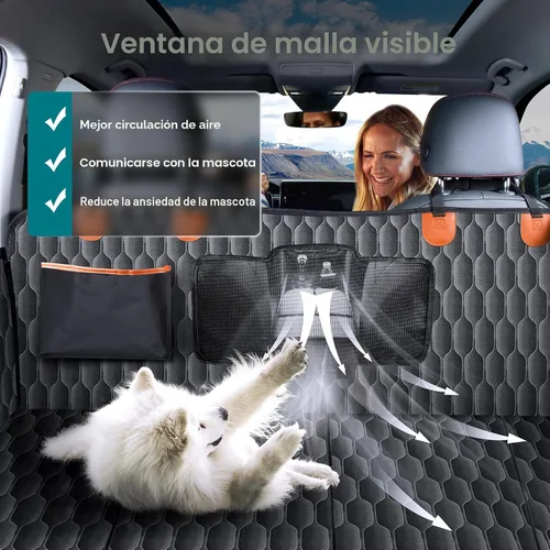 Vista 7 de Chumajor Extensor de asiento trasero para perros, soporta 400 libras, funda impermeable para asiento de automóvil para perro, parte inferior dura