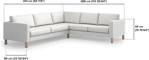 Vista 4 de TLYESD Karlstad - Funda de repuesto para sofá esquinero IKEA Karlstad, funda de sofá Karlstad, solo funda Karlstad (gris oscuro)