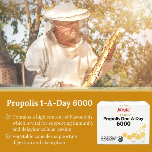 Vista 3 de (3 unidades) Hi Well Premium Propolis One-A-Day 6000 Flavonoide 120mg 150Cápsulas