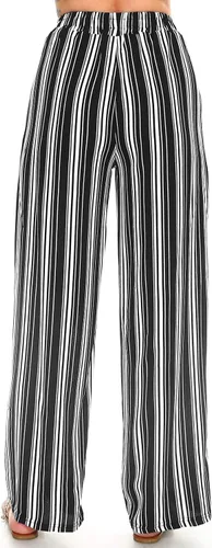 Vista 18 de Pantalones Palazzo para mujer, pantalones culottes sólidos y a rayas