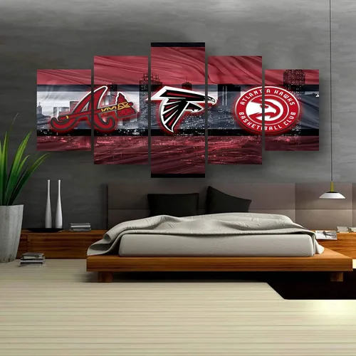 Vista 7 de Atlanta City - Póster del equipo deportivo de la ciudad de Atlanta, lienzo deportivo, patrón artístico de pared, diseño Art Deco para decoración