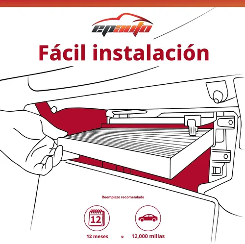 Vista 6 de EPAuto CP182 (CF11182) Filtro de aire de cabina de reemplazo para Honda Accord, Civic, CR-V, Fit, HR-V, Insight, Odyssey, Pilot, CR-Z, Clarity