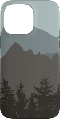 Vista 21 de Mountains Peaks - Carcasa para iPhone 17, diseño abstracto de paisaje natural, color gris y azul