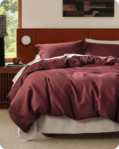 Vista 32 de Bedsure Funda de edredón de 100% algodón tamaño individual, tejido gofre, color blanco coco, GentleSoft y transpirable, juego de cama para regalo, 2