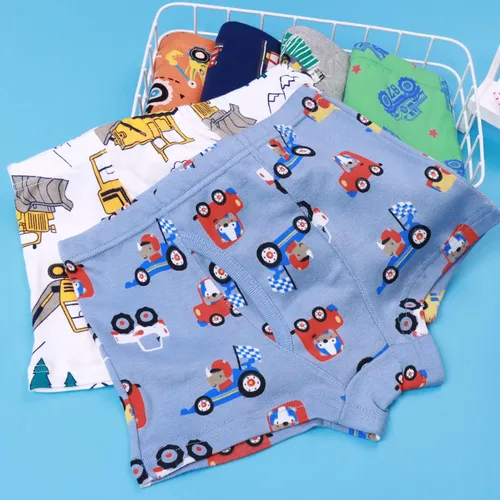 Vista 5 de Finihen Calzoncillos tipo bóxer para niños, de algodón suave, ropa interior de dinosaurio para niños