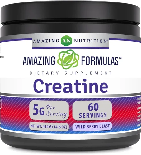 Vista 9 de Amazing Formulas - Suplemento en polvo de monohidrato de creatina micronizada 5000 mg por porción Suplemento ideal antes y después