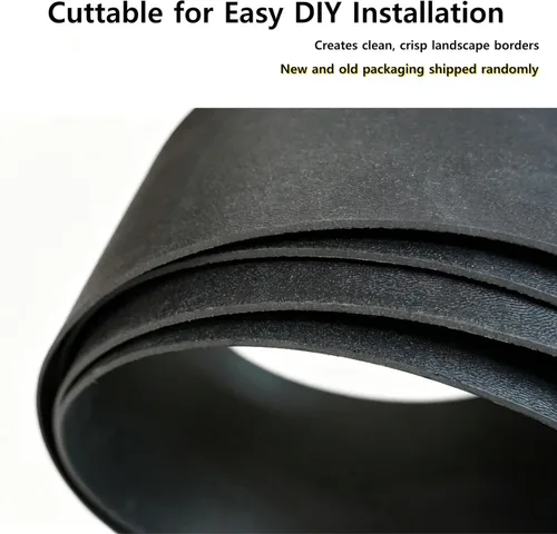 Vista 8 de Borde de jardín de plástico negro, bobina de borde de 5 pulgadas de alto, flexible y reforzado con tratamiento anti-UV (20 pies con 6 estacas)