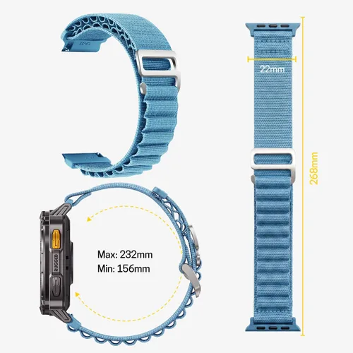 Vista 2 de CARBINOX Correa duradera de 0.866 in compatible con relojes inteligentes ajustables, ajuste seguro