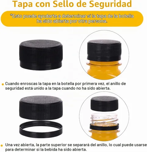 Vista 4 de Moretoes 6 botellas de 120 ml de plástico para jugo con tapas, botellas transparentes vacías reutilizables para shots de jengibre, recipientes