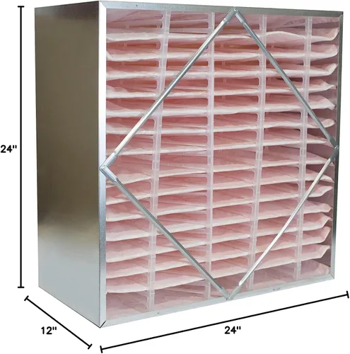 Vista 2 de Filterbuy Filtro de aire de 24 x 24 x 12 pulgadas sin cabezal (paquete de 1), filtros de caja de celdas rígidas HVAC