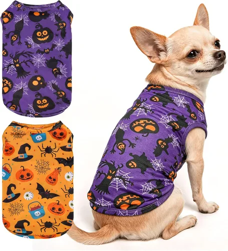 Vista 21 de BINGPET Bad to The Bone - Camiseta de algodón suave para cachorros, transpirable, ligera, para disfraz de perro, chaleco sin mangas, lavable a Malo