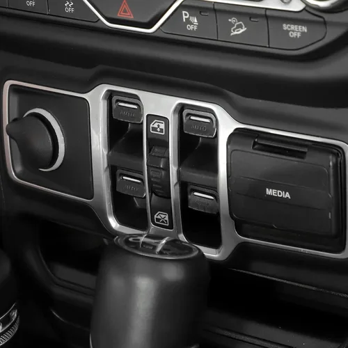 Vista 5 de Jimen Cubierta de botón de ventana para JL/JT, paquete de 4 cubiertas para interruptor de ventana trim accesorios interiores compatibles con Jeep