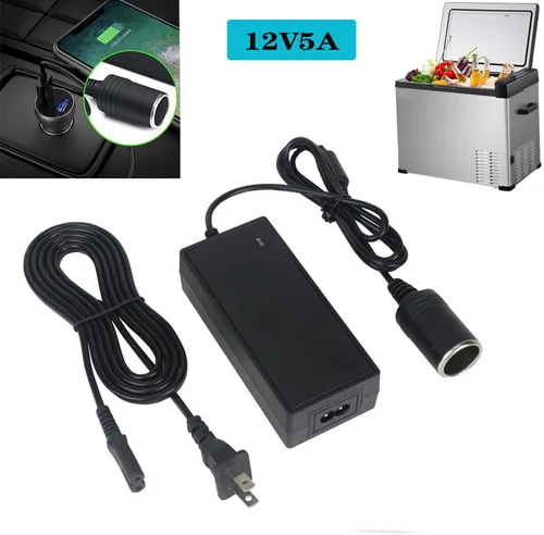 Vista 7 de Convertidor de alimentación de CA a CC 5A 60W, 110 V a 12 V, convertidor de enchufe de encendedor de cigarrillos de automóvil, transformador