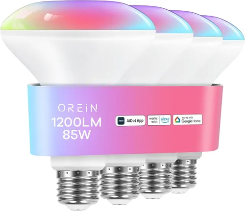 Vista 11 de OREiN Matter Bombilla Inteligente, 1100 Lúmenes Equivalente a 75W Bombillas Inteligentes, Bombillas de Luz que Cambian de Color Funcionan con Apple