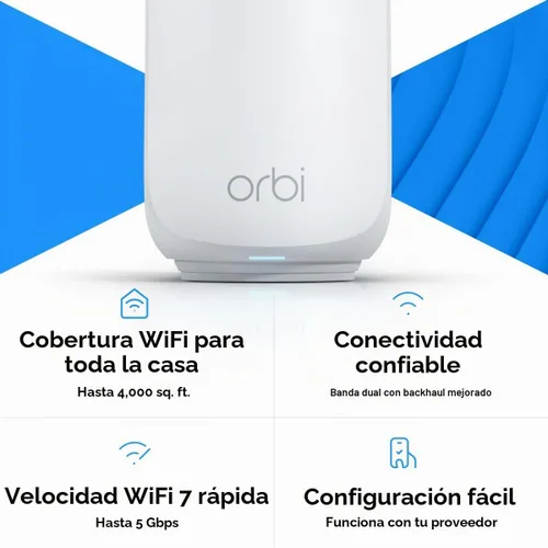 Vista 2 de NETGEAR Orbi Serie 370 Sistema de malla WiFi 7, hasta 4,000 pies cuadrados
