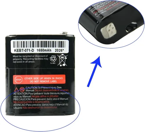 Vista 6 de Paquete de 4 baterías recargables de radio bidireccional 3.6V 1650mAh para Talkabout Motorola 53615 KEBT-071A KEBT-071-B KEBT-071-C KEBT-071-D