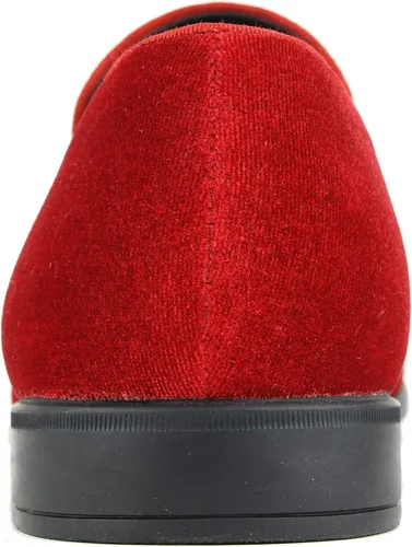 Vista 5 de Amali Crown Zapatos de terciopelo para hombre con pieza de corona de joyería Zapatos de vestir para hombre Mocasines formales de terciopelo