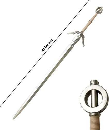 Vista 19 de Espada larga de caza de brujo de espuma medieval de 41 pulgadas para cosplay LARP disfraz Halloween