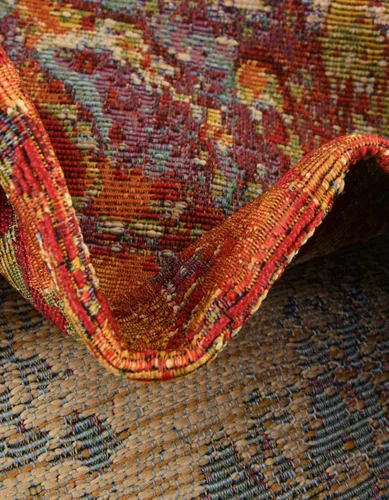 Vista 6 de Unique Loom Outdoor Modern Collection - Alfombra arrugada (4 pies 1 pulgada octágono multi/dorado)