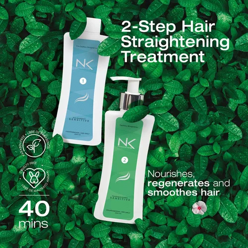 Vista 4 de NK Professional Care Tratamiento alisador de cabello con queratina, vegano, sin formaldehído, 2.0 fl oz, 4 onzas, cabello multicultural