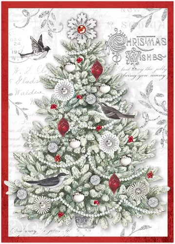 Vista 6 de Punch Studio Child Medallion - Tarjetas navideñas dimensionales en caja con 12 tarjetas y sobres adornados (44696)
