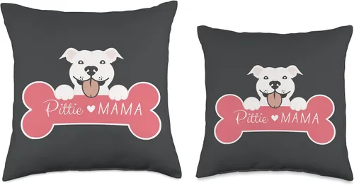 Vista 3 de jovy fits Pittie Mama Regalos para Pitbull, almohada Pit Bull Mom, 16 x 16 pulgadas, multicolor